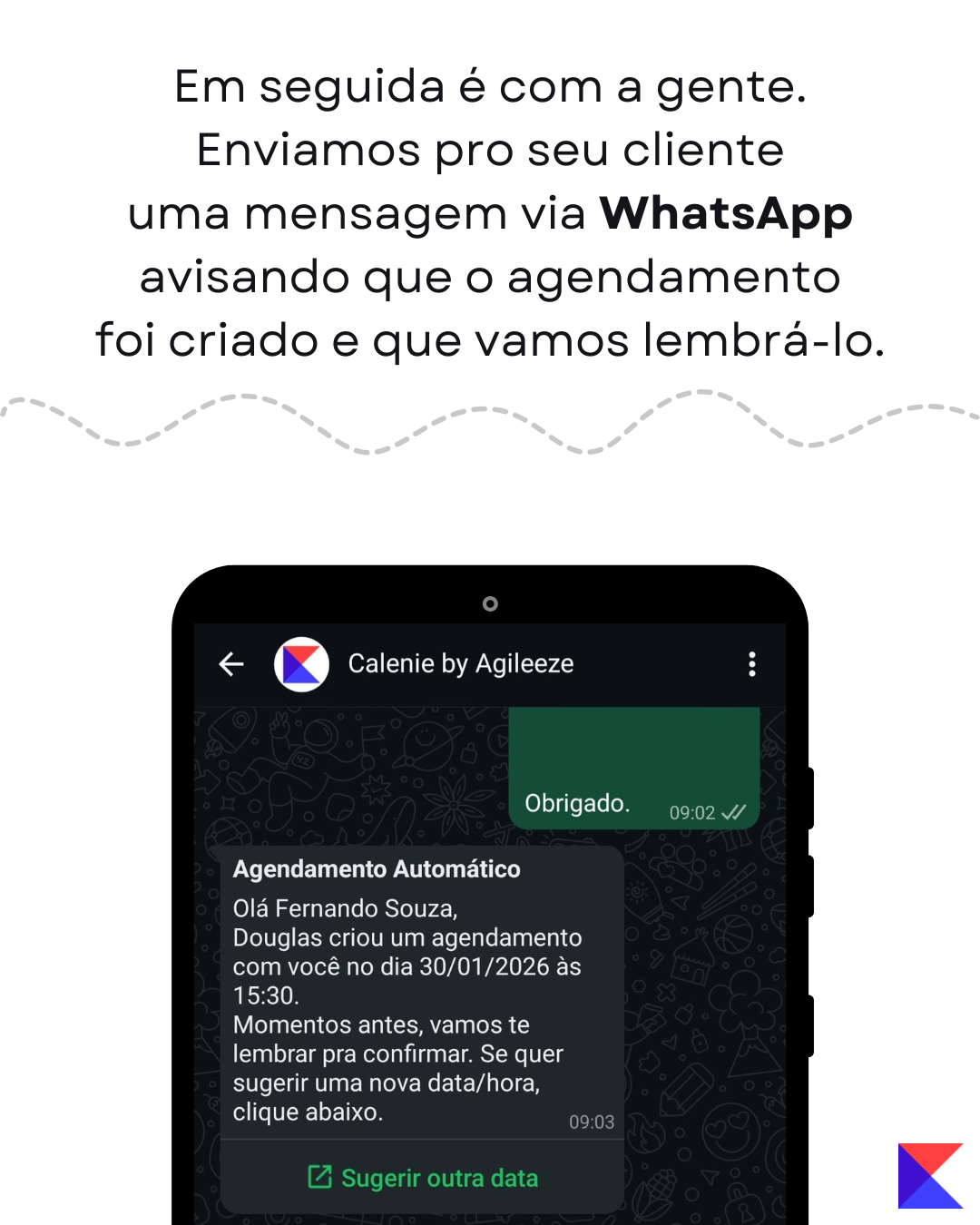 Passo 3: Selecionar contato para agendamento