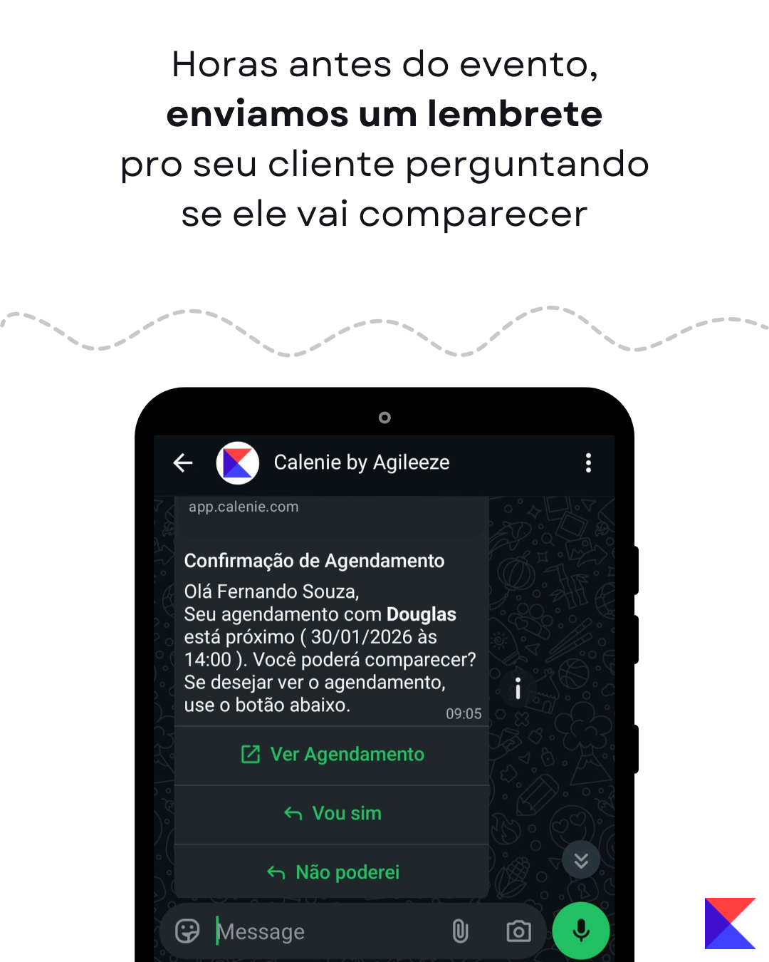Passo 5: Confirmação via WhatsApp enviada