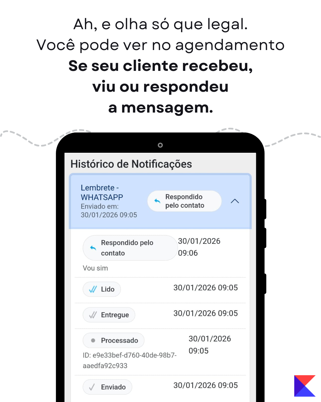 Passo 8: Status atualizado no painel Calenie